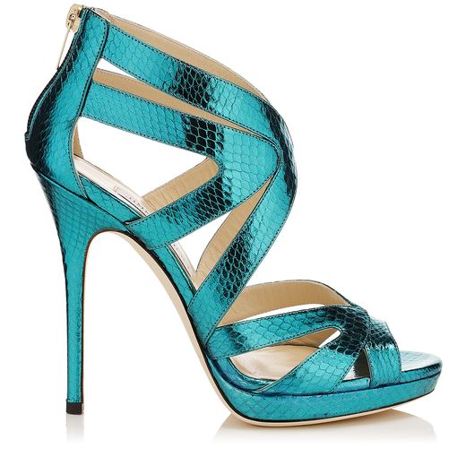  Jimmy Choo sandalo Collaro blu metallizzato 705.00 euro