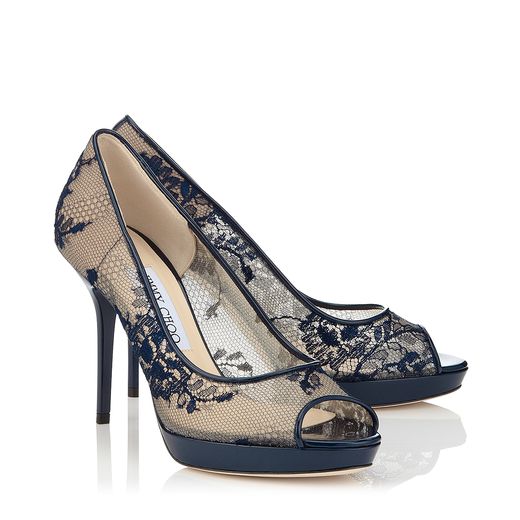  Jimmy Choo sandalo Luna open toe blu navy 595.00 euro