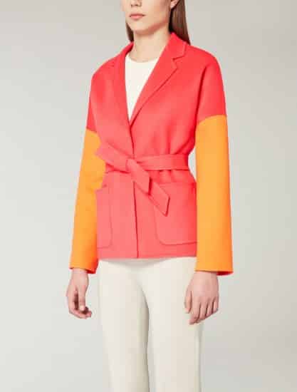  Max Mara Giacca in lana, angora e cashgora color blocking