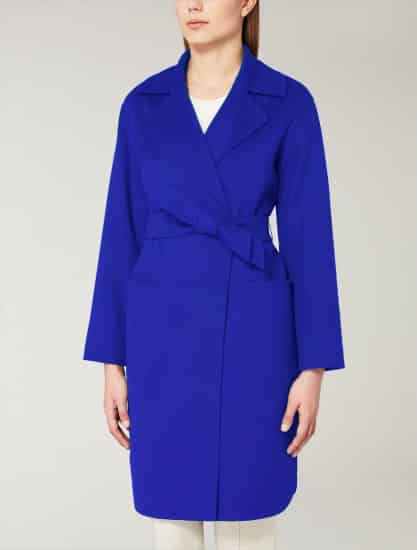 Max Mara giaccone in lana, angora e cashgora bluette