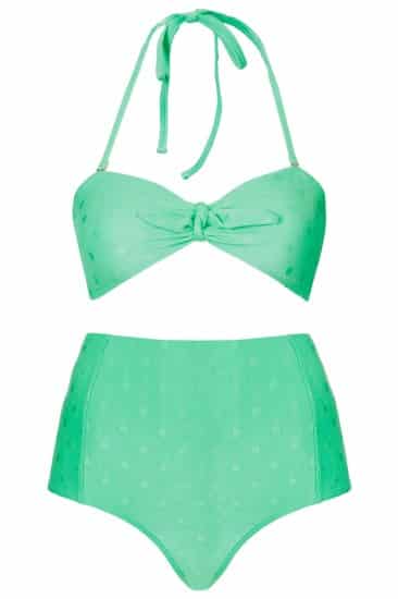 Top Shop Mint jacquard spot bikini