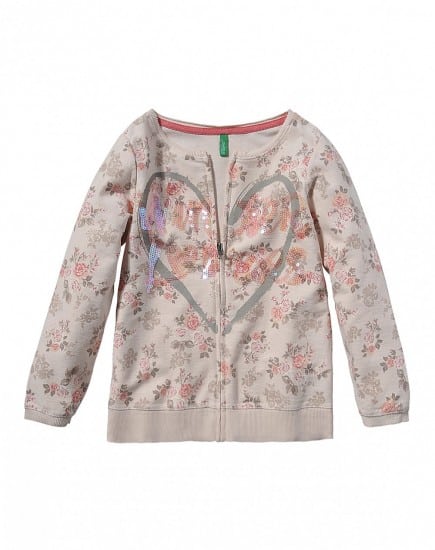 Benetton ai 2014 2015 bimba felpa aperta stampa rosa 29.95 euro