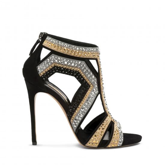 Casadei sandalo gabbia Evening con strass applicati 1100 euro