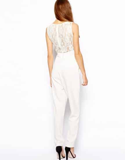  Jumpsuit Paper Dolls Tall con pannello in pizzo trasparente
