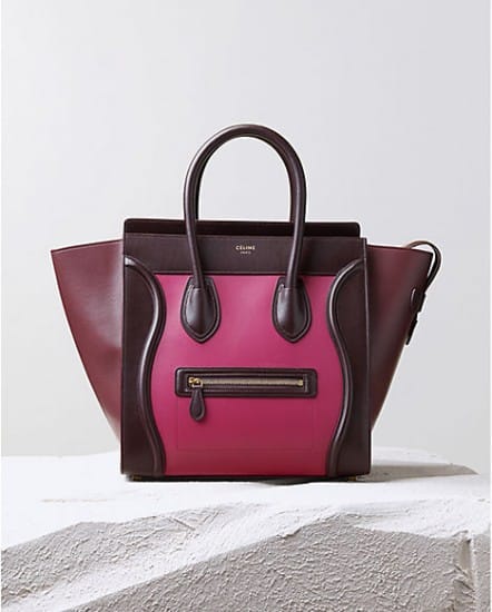 Luggage o Boston Bag Celine ai 2014 2015 orchid multicolour satin calfskin
