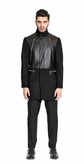 Cappotto uomo con collo alto abbinato a look invernale