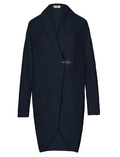 Fay maxi cardigan in lana vergine e collo a scialle