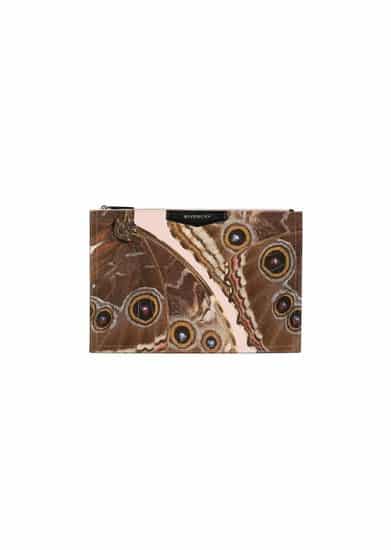  large coated canvas Antigona pouch with butterfly print
