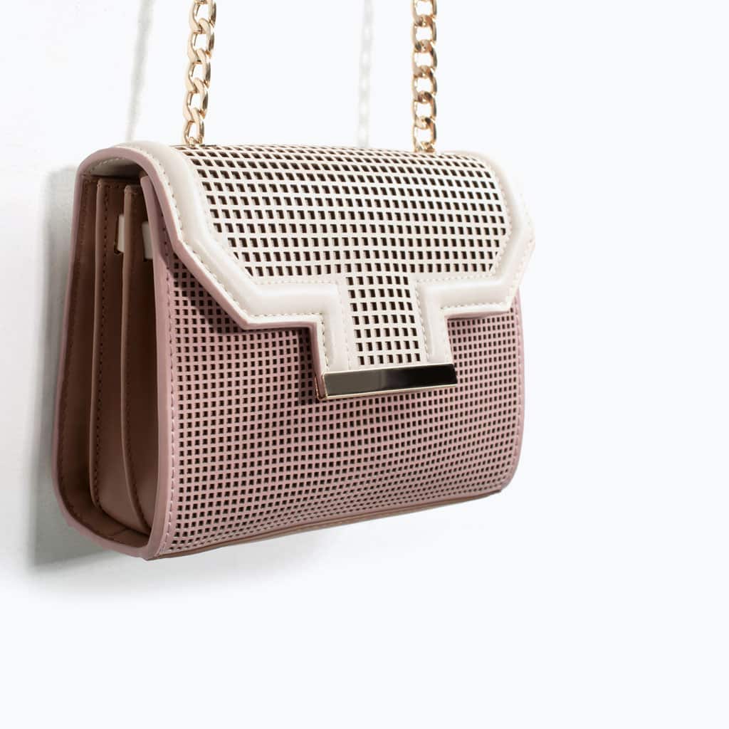 Zara borsa tracolla traforata piccola combinato 39.95 euro