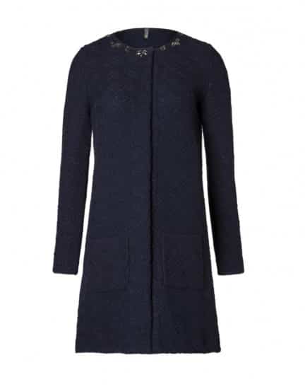 Benetton cappotto girocollo mistolana con cristalli 89.95 euro