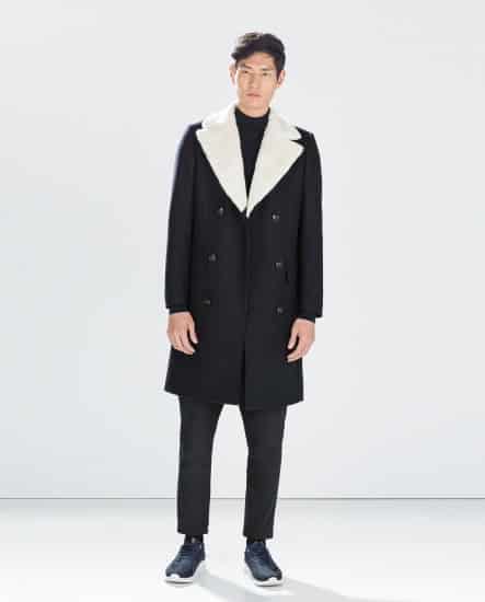 Zara cappotto blu collo pelo 159.00 euro