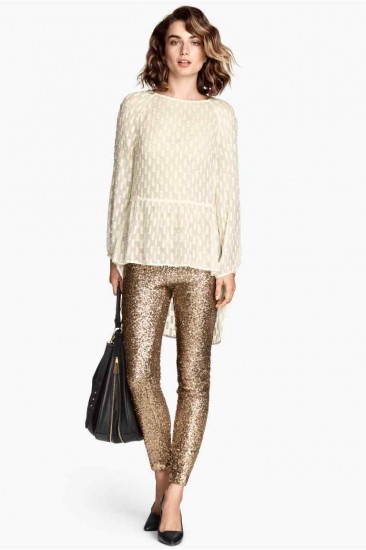 HM pantaloni con pailettes 34.99 euro