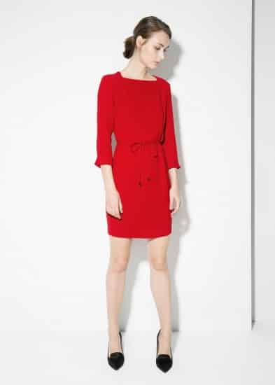  Mango abito in crepe rosso con cintura 49.99 euro