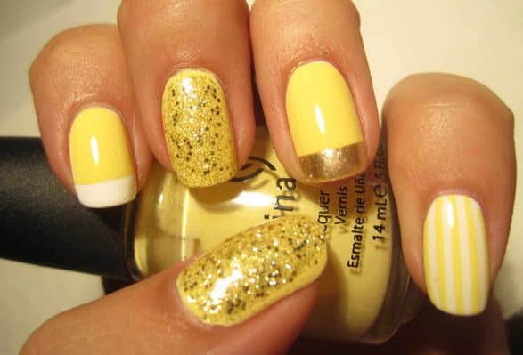 Nail art facile da fare a casa glitter