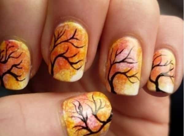 nail art autunno inverno 2014 2015 rami