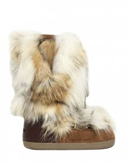 stivali da neve moda Dsquared2 volpe camoscio