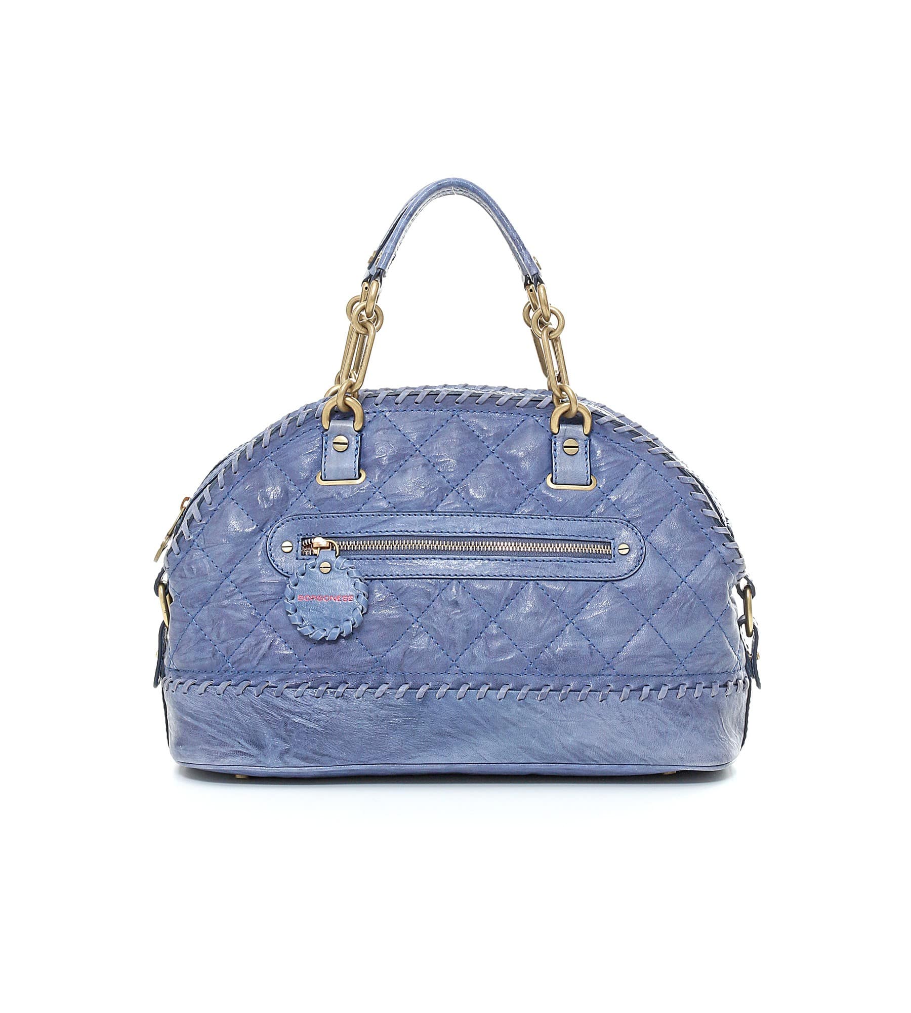 Borsa Borbonese a mano in pelle di colore chiaro