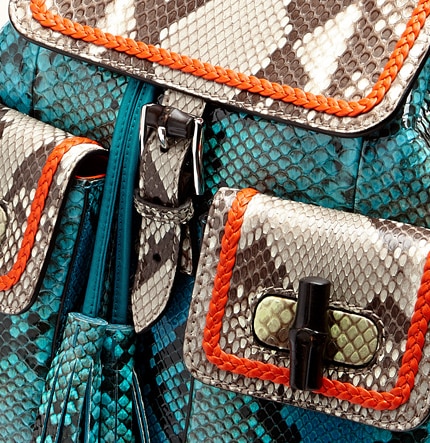 Gucci bamboo sack pitone ottanio e grigio 3400 euro