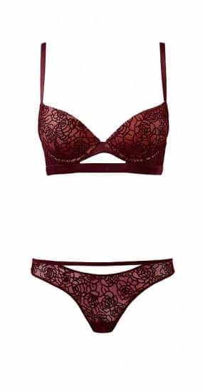 Tezenis reggiseno push up graduato rosso lava 14.90 + slip 5.90 euro