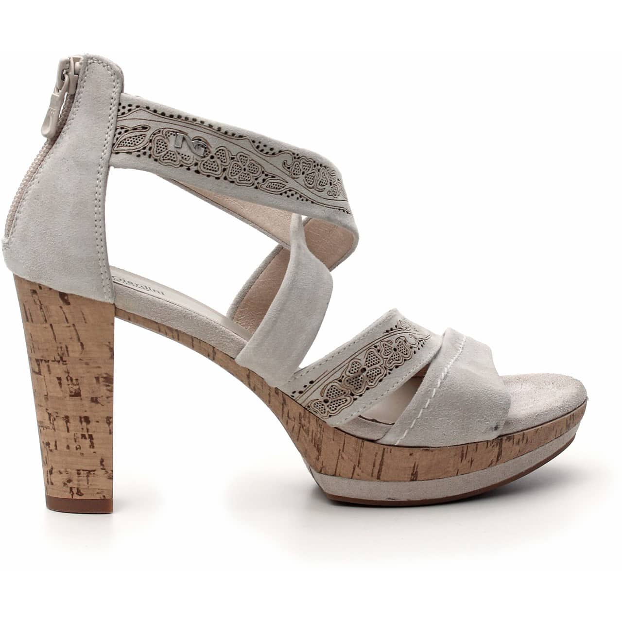 Nero Giardini sandalo tacco camoscio color ivory