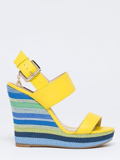 Patrizia Pepe sandalo con zeppa in pelle light yellow 198.00 euro