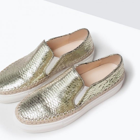Zara sneakers in pelle con incisioni 59.95 euro