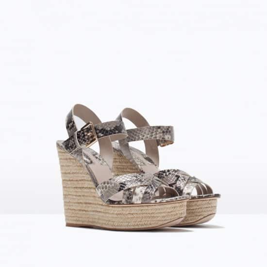 Zara zeppa animalier 49.95 euro