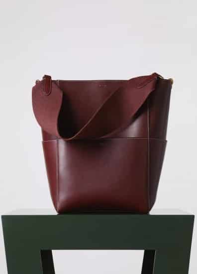 Celine Sangle seau bag in burgundy