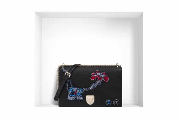 Dior Diorama grande vitello trapuntato e ricami floreali