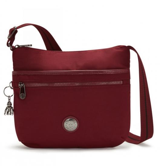 Borsa Kipling a tracolla rossa con zip laterale