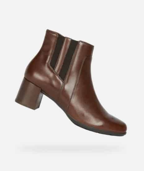 Stivaletti marroni Geox per donna classici per outfit ufficio o diurni