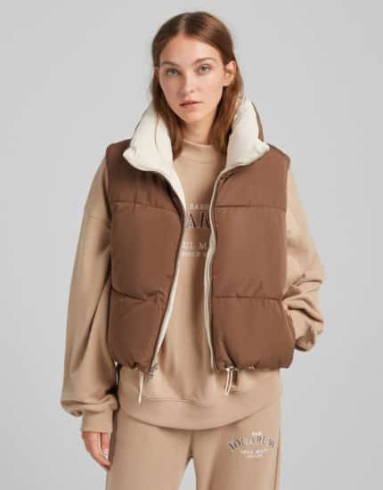 Giubbino Bershka 2021 autunno inverno colore marrone