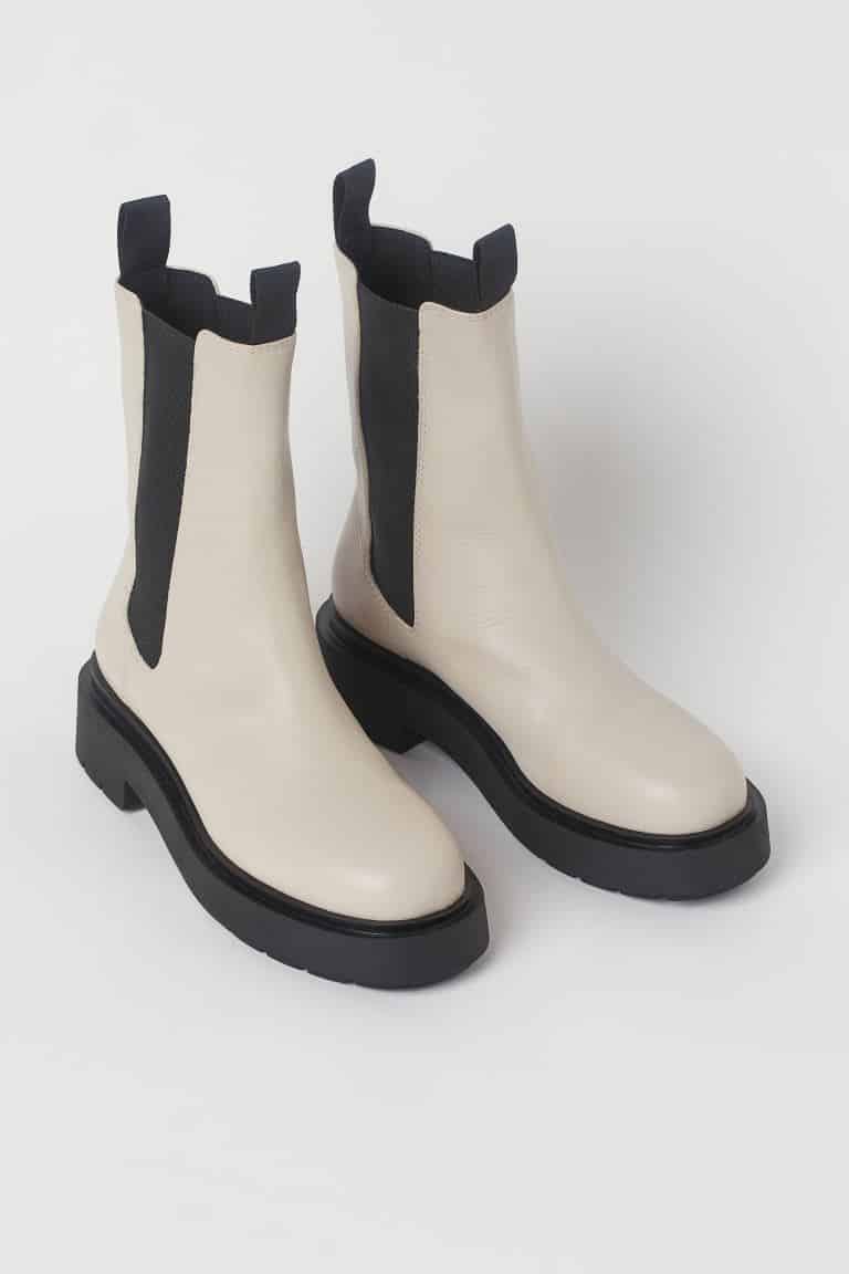 stivaletti con plateau beige chiaro autunno inverno
