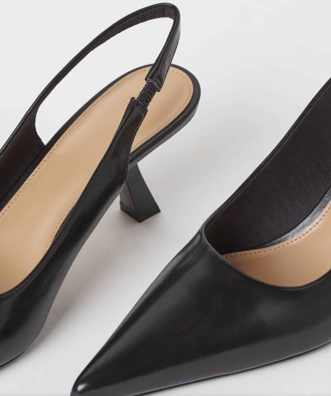 dettaglio punta e laccio slingback nere h&m