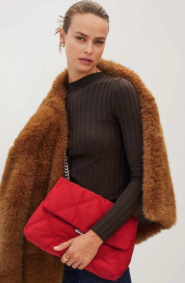 borsa trapuntata colore rosso