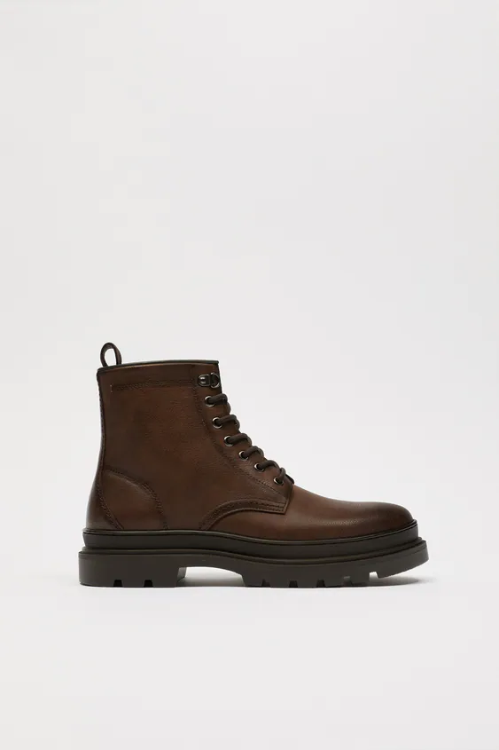 stivaletto marrone in pelle