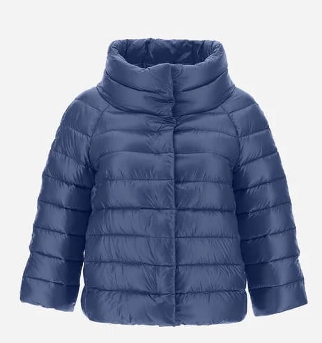 piumino blu corto