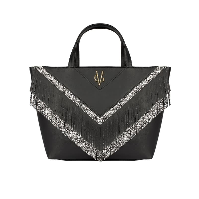 borsa collezione Valentina Giorgi 2021 2022 con frange nera