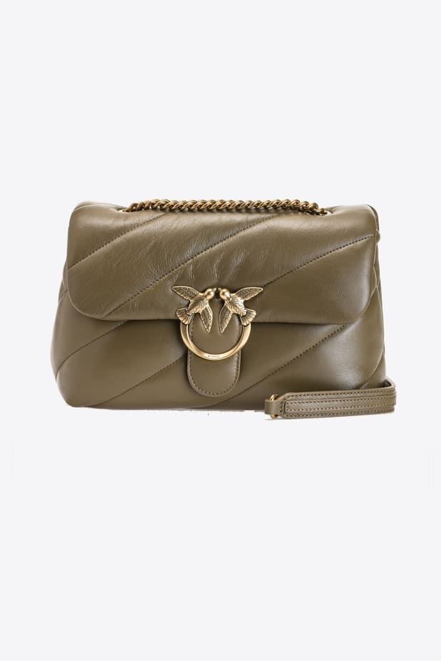 Borsa con tracolla colorazione marrone chiaro in pelle