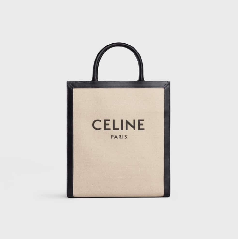 borsa verticale con logo e manico
