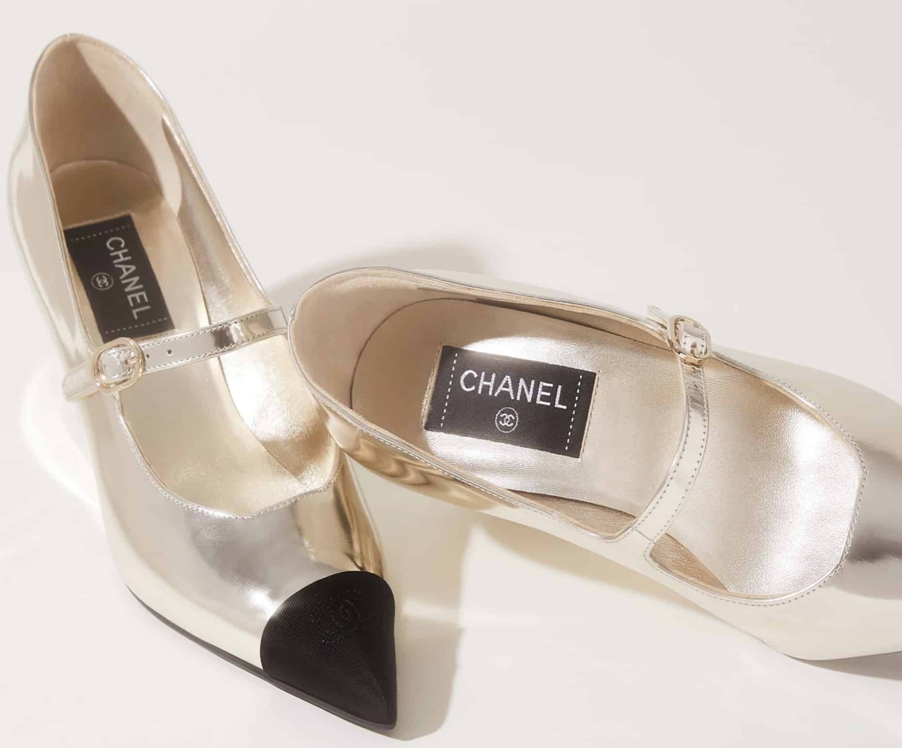 decollete effetto laminato oro autunno inverno Chanel