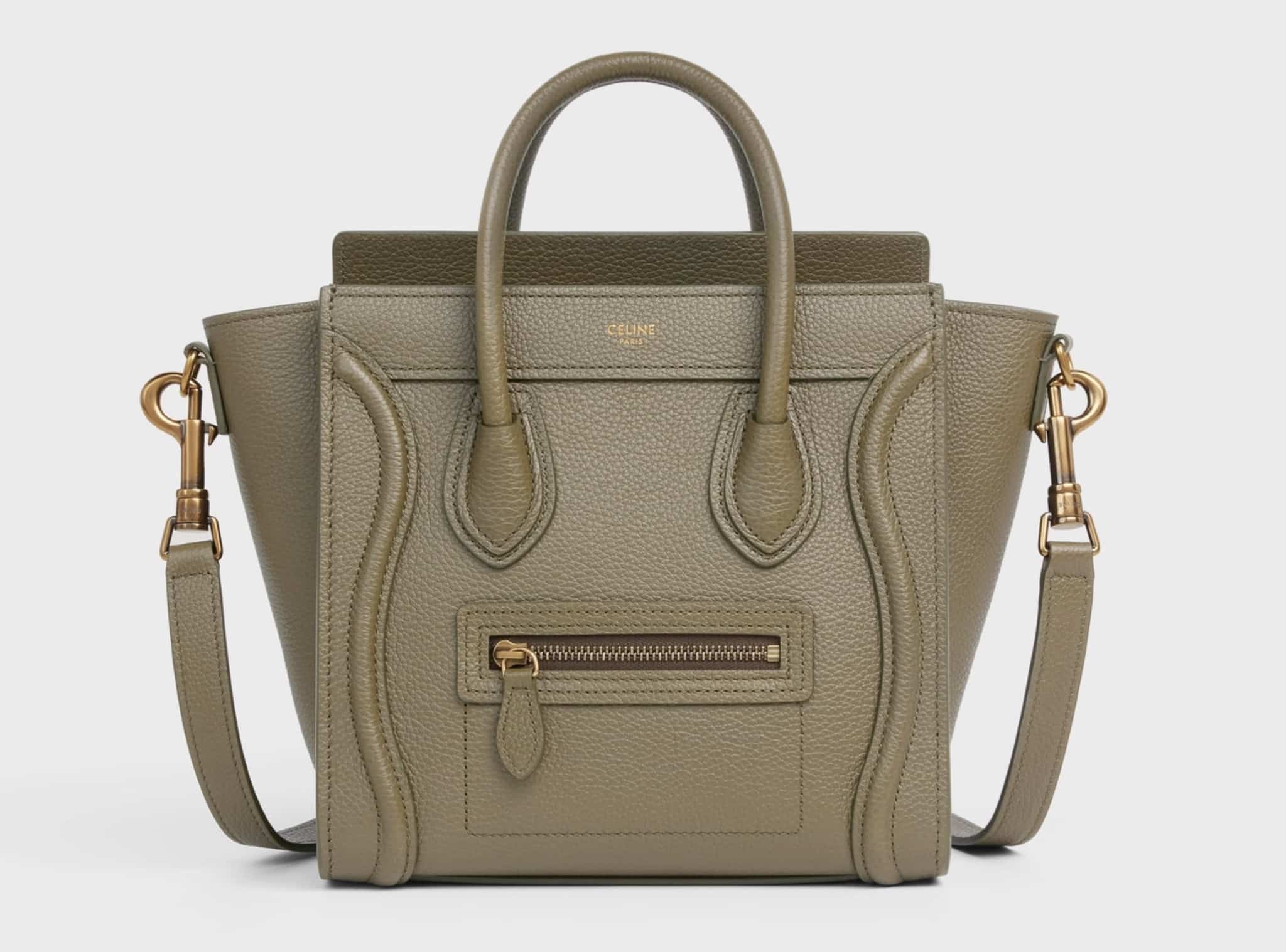 classica luggage celine versione nano verde militare