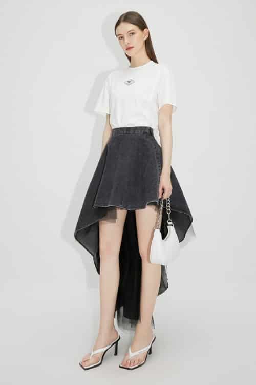 gonna denim asimmetrica miss sixty