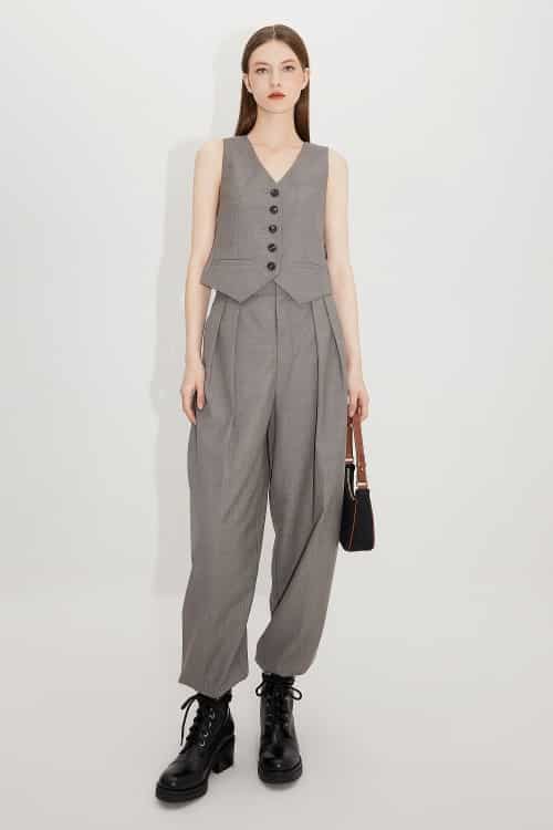 pantaloni misto lana abbigliamento donna