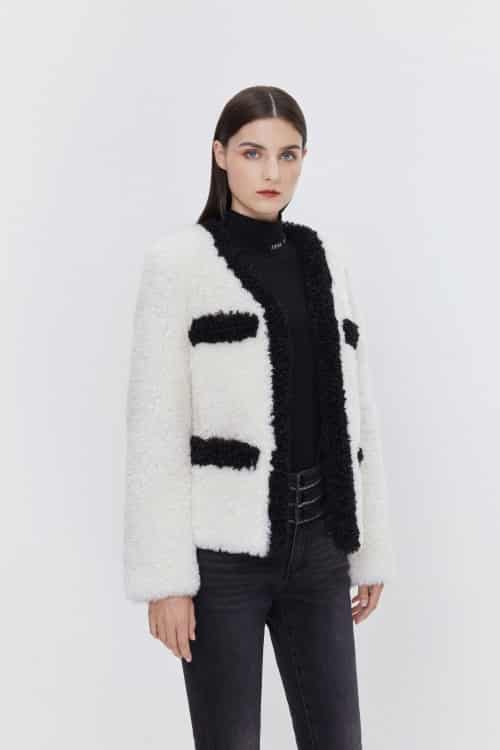 giacca bicolor nero bianco donna abbigliamento