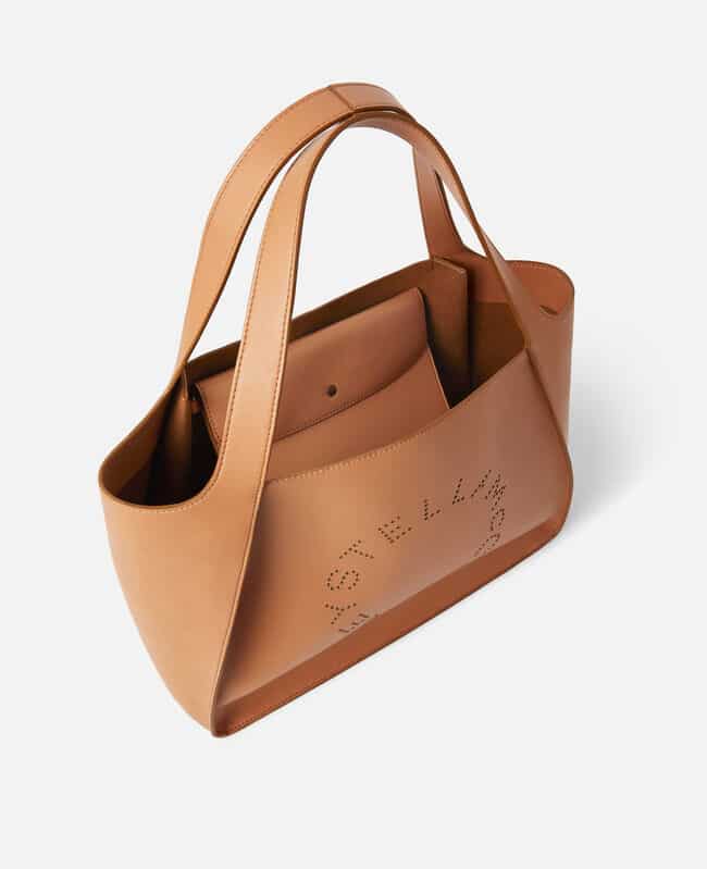 tote con logo stella di colore marrone cammello collezione attuale con manici ampi e grandi