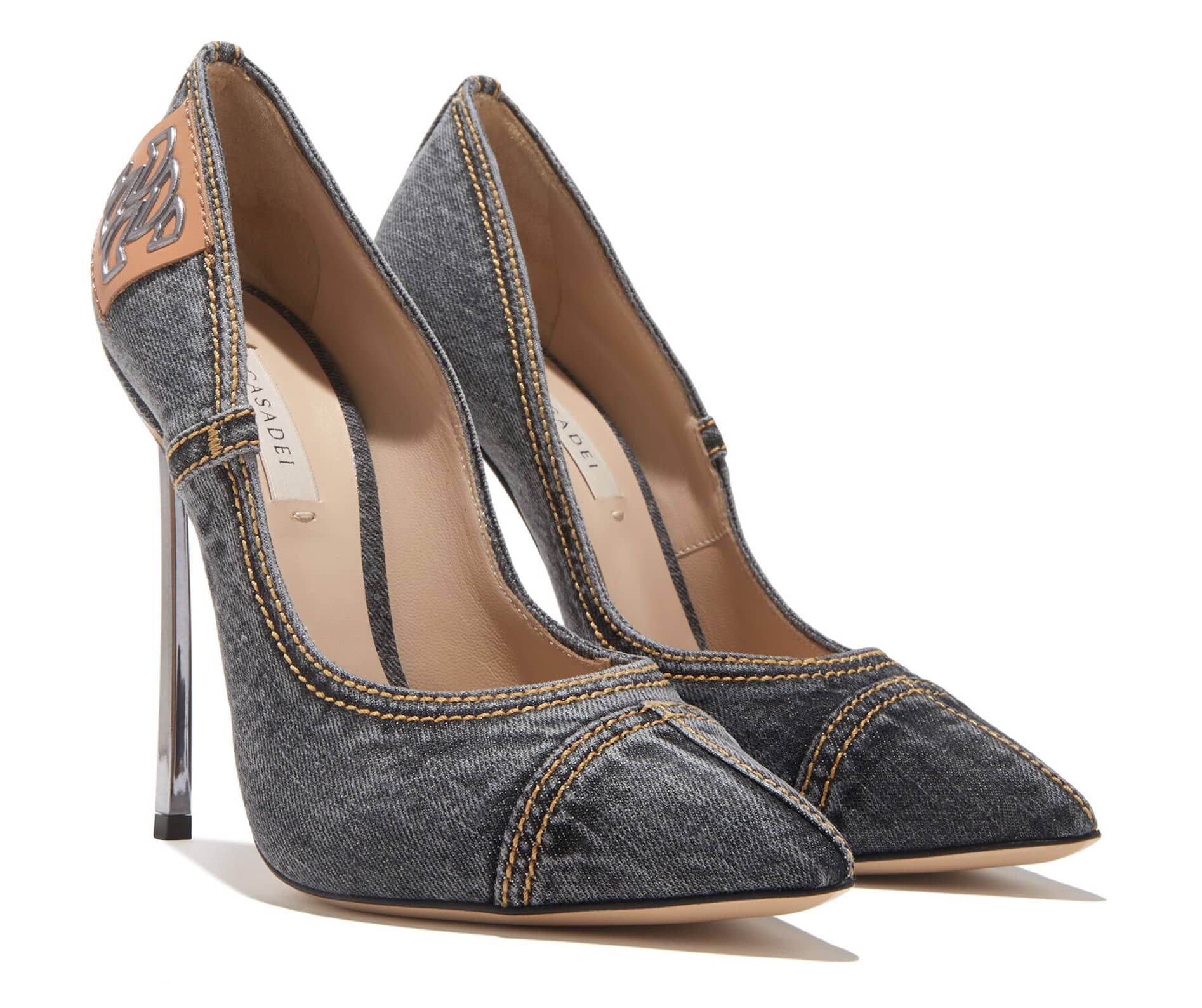 decolletes denim casadei tessuto jeans primaverili estive tacco alto