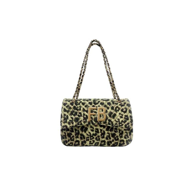 Borsa a spalla animalier con iniziali personalizzate