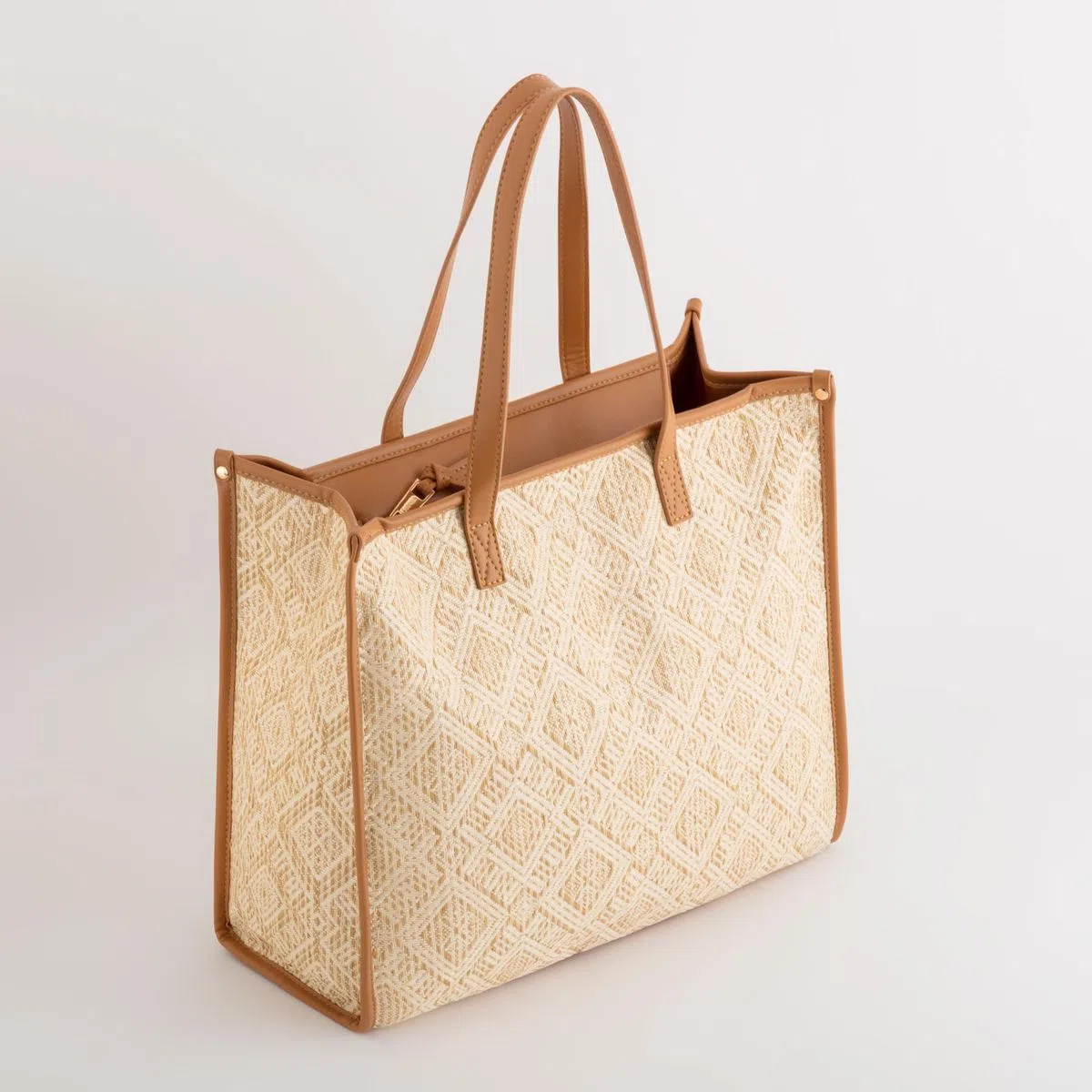 Borsa in tessuto per mare colorazioni tenui sul marrone e beige