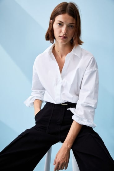 camicia bianca HM